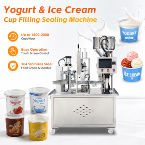 Machine de remplissage et de scellage de film électrique pour pots de yaourt, bols de crème glacée, gobelets en plastique, boîtes en papier, machine de scellage en aluminium - Product Image 1