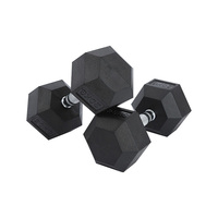 Dumbbell Heksagonal 2.5kg 5kg 10kg 20kg Berlapis Urethane Hitam Besi Cor untuk Latihan Kekuatan