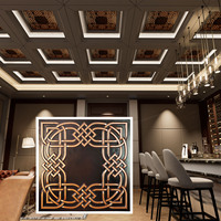 Tuile murale en PVC imitation étain, panneau mural en relief 3D, imperméable, décoratif pour l'intérieur, panneau de plafond pour hôtel/café, style traditionnel