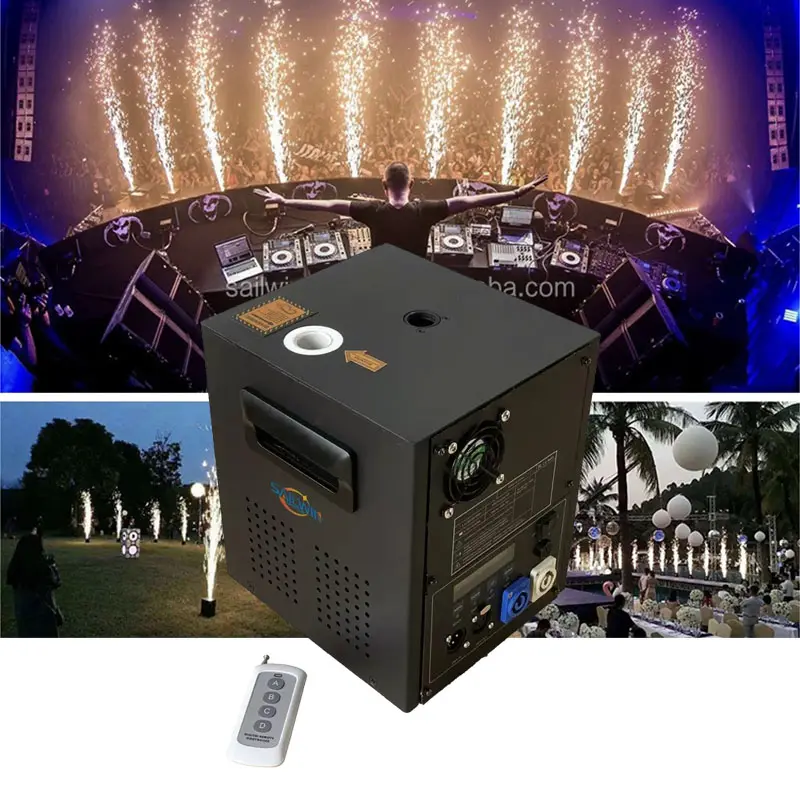 600W Wireless Cold Spark Machine Stage Effects Spark Machine With Remote Control TI Powder For Wedding