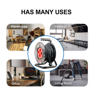 GELISTAR Heavy Duty Metal Reel Power Extension Cable Reel Extension 20M <span class=keywords><strong>25M</strong></span> 50MExtension Custom Length Power Cordons - Product Image 4