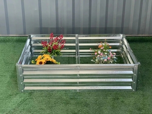 4x2x1ft ondulato in acciaio zincato da giardino esterno a forma di onda fiore bordatura - Product Image 4