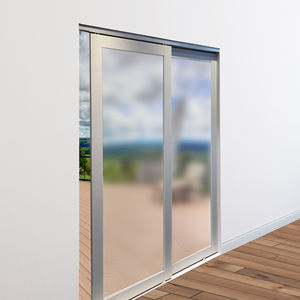 Kit perangkat keras pintu geser lemari jalur aluminium sistem Bypass untuk pintu lemari pakaian ganda - Product Image 6