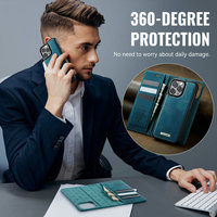Housse en cuir à rabat magnétique à charge rapide sans fil détachable de qualité supérieure pour iPhone 16 Pro 2 1-étui portefeuille à charge sans fil rapide