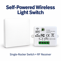 Interrupteur sans fil auto-alimenté avec récepteur RF, sans batterie, télécommande à bascule simple pour l'éclairage domestique