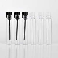 Flacons d'échantillons miniatures en verre ambré transparent de 1 ml, 2 ml, 3 ml pour huiles essentielles et parfums, avec bâtonnets en plastique