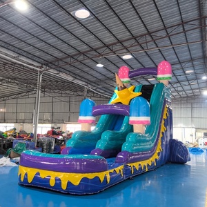 Scivoli d'Acqua Gonfiabili Commerciali per Adulti e Bambini, Economici, da Esterno, Grandi, in PVC Trasparente con Palla all'Interno, Castello con Telecomando e Ventilatore - Product Image 6