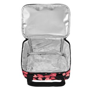 Sac isotherme compact pour repas, motif Anthurium Rouge Hawaïen, avec poignées courtes, personnalisable avec logo, idéal pour les repas quotidiens - Product Image 6