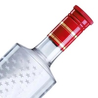 Bouteille de vodka ou de whisky de 500 ml, bouteille vide, bouteille en verre cristal haut de gamme, bouteille de vin scellée de qualité alimentaire, bouteille de vin transparente