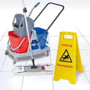 Efficient Mop Set with Identical Components Free <b>Stand</b> Cleaning Cart Set 118.0 kg <b>Weight</b> 8-piece Complete Cleaning Cart Set - Product Image 1