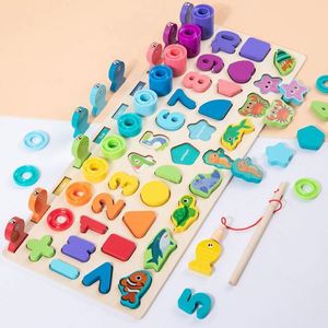 Boys Girls Awesome Gift Math Blocks Chunky Toddler Number <b>Puzzles</b> Sorter Counting Shape Stacker Stacking Game - Product Image 2