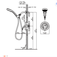 Ensemble de douche de plafond mural de luxe européen mitigeur à 3 voies mitigeur robinet de douche encastré noyau de vanne en céramique en laiton
