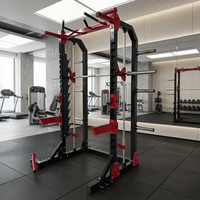 Rack de musculation commercial Smith Machine en tube d'acier 75x75x3mm avec barre de traction et mine d'air, robuste pour salle de sport, distributeur recherché, CE ISO