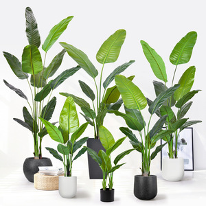 Plantas artificiales de plátano de viajero de varios tamaños, vegetación artificial, decoración de sala de estar para el hogar - Product Image 2