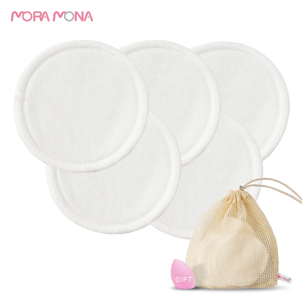 Mora Mona-Juego de almohadillas de algodón de bambú para eliminar maquillaje, limpieza facial de alta calidad, lavables, Amazon