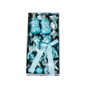 45 Pieces Set Christmas Mall Christmas Tree Ornaments Ball <b>Gift</b> <b>Box</b> Hotel Holiday Atmosphere Decoration Painted Hanging Balls - Product Image 1