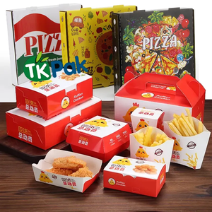 Logo personnalisé Aliments à emporter Conteneur en papier kraft à emporter Poulet frit Burger Frites Pizza Boîtes d'emballage en carton Plateau Seau Bolw - Product Image 2