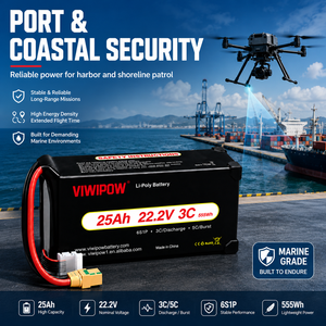 Batterie Lipo VIWIPOW de haute qualité 6S 22.2V 3C 25Ah pour drone, batterie de drone à décharge rapide pour drone de sécurité - Product Image 6