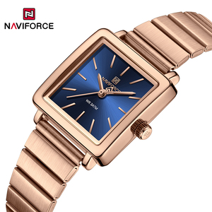 สำหรับ <span class=keywords><strong>Naviforce</strong></span> 5048นาฬิกาข้อมือแฟชั่น<span class=keywords><strong>ผู้หญิง</strong></span>, นาฬิกาข้อมือควอตซ์กันน้ำสไตล์ธุรกิจหน้าปัดดอกไม้ตัวเรือนสแตนเลส - Product Image 5