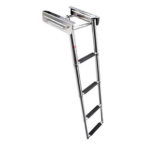 2 3 4-traps telescopische ladder voor boten, zware uitvoering, 316 roestvrij staal, 600lb draagvermogen, met schuifmontage. - Product Image 2
