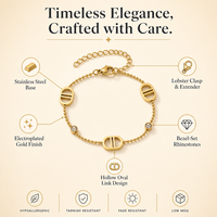 Parure de bijoux dorée en acier inoxydable anti-ternissement, 4 pièces : bracelet, collier, boucles d'oreilles, bague – Cadeau pour femmes et jeunes filles pour les fêtes