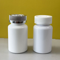 Pot en plastique PE blanc de 120 ml avec CRC pour poudre, capsule, complément alimentaire, bouteille à fermeture hermétique