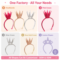 Serre-têtes Couronnes Artisanales pour Enfants Style Doux, 3 Couleurs Scintillantes Princesse - Vente en Gros |   Accessoires pour cheveux pour fête d'anniversaire |   OEM personnalisé |
