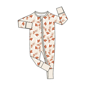 Preorder Romper Bayi Laki-laki Natal Motif Santa Rusa Pohon Natal, Model OEM, Lengan Panjang, Bahan Stretch, Resleting, Baju Tidur - Product Image 3