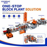 Machine de fabrication de blocs creux entièrement automatique, ligne de production hydraulique de briques creuses et pleines en ciment avec vibration PLC QT12-15S