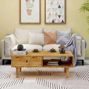 Mesa de centro de madera industrial elegante hecha a mano de alta calidad muebles de sala de estar de hogar de madera maciza portátil ecológico duradero - Product Image 2