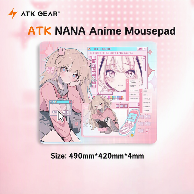ATK Nana XXL Oversized Neutral Speed Cloth Surface PU Base FPS Esports Original Illustration Anime Gaming Mouse Pad