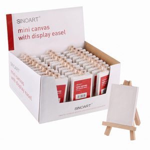 SINOART Wholesale <strong>Mini</strong> Easel Wood 12cmH Display Easel and 6x8cm <strong>Canvas</strong> for Art Supplier - Product Image 1
