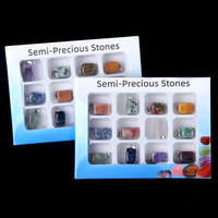 Lot de pendentifs en pierres semi-précieuses en gros, assortiment de pendentifs rectangulaires en pierres naturelles, collier, breloque, bijoux, coffret cadeau