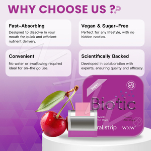 Bande orale biotique professionnelle Supplément énergétique quotidien Soutien à la santé Amélioration de la résistance des os Boost d'énergie du film oral biotique - Product Image 5