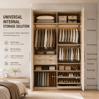 Armoires simples pour petites chambres, conçues pour le rangement des vêtements, pour la famille et les adultes, en bois, sur mesure.