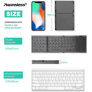 B089T Foldable Keyboard Wireless Bluetooth Universal Mini Folding Wireless Keyboard for Tablet <b>Mouse</b> Touchpad for PC - Product Image 5