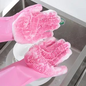 2023 Multi Functional 2-IN-1 Brushes Glove Kitchen Magic Silicon Hand Gloves For Dishes Washing