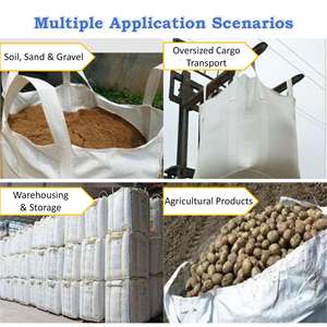 Sac <span class=keywords><strong>Big</strong></span> <span class=keywords><strong>Bag</strong></span> en PP tissé pré-slingé, sac jumbo pour cargaison, respirant, 1000 kg, pour l'emballage de <span class=keywords><strong>sable</strong></span> et de pierre de construction - Product Image 3