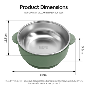 Non Toxic Pink Silicone Toddler Bowl with Animal Pattern and Stainless Steel Liner Suction Base - Product Image 5