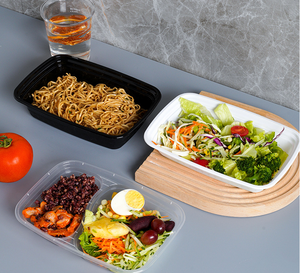 Boîtes repas jetables en plastique PP de qualité alimentaire, compatibles micro-ondes, avec couvercles, pour la préparation des repas et les plats à emporter - Product Image 3