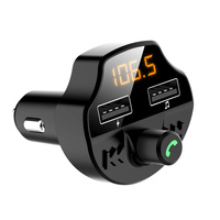 FT-T66 Nouveau lecteur MP3 de voiture mains libres BT avec émetteur FM, chargeur rapide QC3.0, prise en charge de la carte TF, autonomie de la batterie <10 heures, sans écran