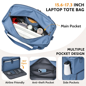 Nouveau sac fourre-tout tendance réutilisable imperméable 22L léger pliable grande capacité pour femmes avec compartiment isotherme pour ordinateur portable 15,6 pouces - Product Image 4