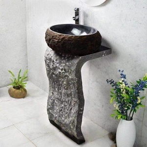 Outdoor Granit Stein freistehend 7 Form Wand hing Half Podest Becken Waschbecken - Product Image 4
