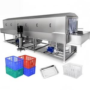<span class=keywords><strong>Machine</strong></span> de lavage professionnelle pour plateaux, paniers et caisses industrielles en acier inoxydable 304 avec système de convoyeur électrique - Product Image 1