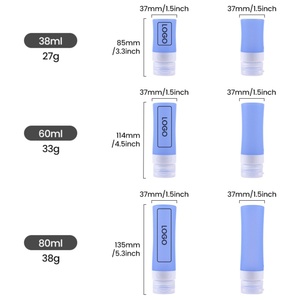 Multi-Use Reusable Silicone Travel Bottles Leak Proof Refillable Empty Lotion Shampoo Ketchup Toiletry Bottles <b>for</b> Loose Powder - Product Image 3