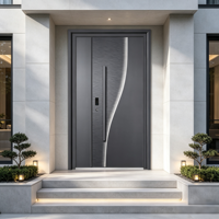 باب أمان منزلق مضاد للسرقة من سبائك الألومنيوم من شيندي، تصميم عصري بسيط للاستخدام الخارجي في الشقق