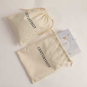Sacs à cordon en toile de coton calicot de luxe pour emballage cadeau, vente en gros d'usine 2024, pochettes pour bijoux, pour promotion de marque - Product Image 5