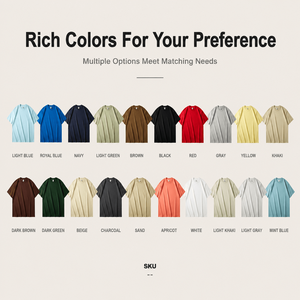 T-shirt décontracté à manches régulières en tricot lourd 305G personnalisé, 100% coton, coupe régulière, col rond, unisexe, basique, vente en gros - Product Image 5