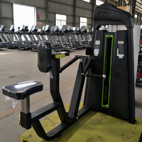 Machine à barres parallèles assises avec système de charge par broches, siège réglable, idéale pour les salles de sport et clubs commerciaux.
