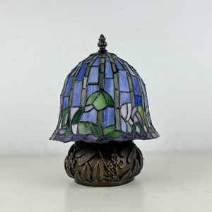 Longhuijing Tiffany Table Lamps 8 Inch Handmade Water Lily Style Stained Glass Lamp Creative Reading Bedroom Bedside <b>Light</b> - Product Image 4